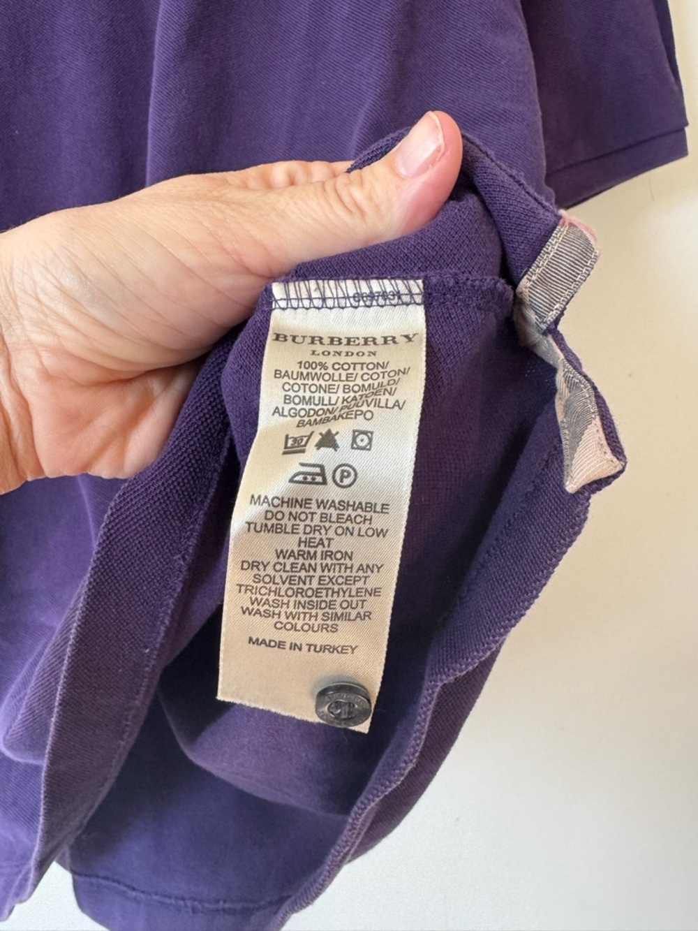 Burberry Purple Polo Shirt Classic Fit L - Picture 7 of 7